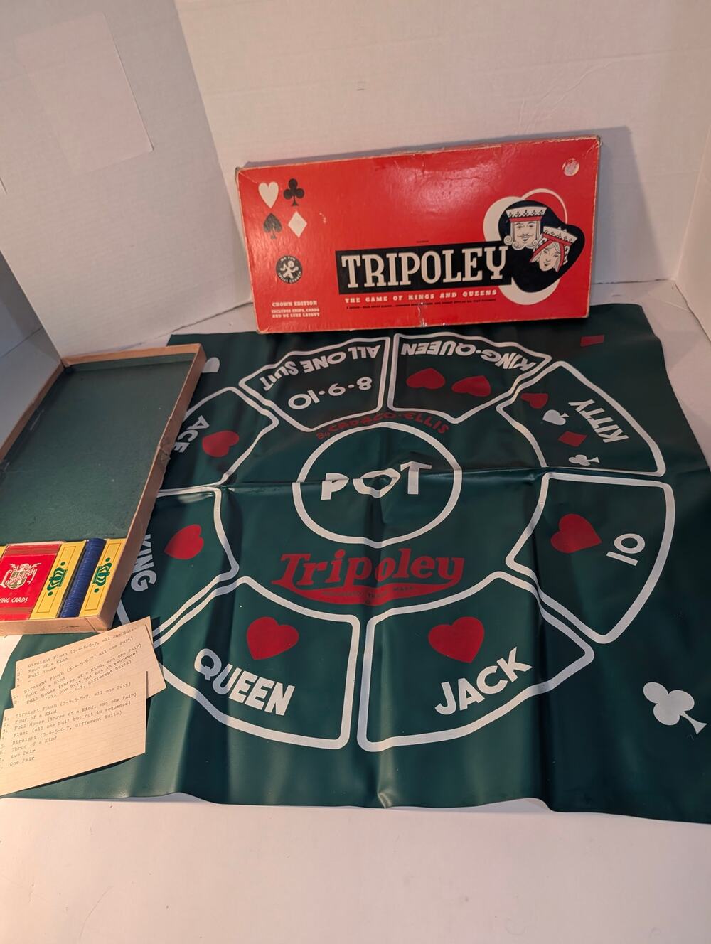 Vintage 1962 Cadaco Tripoley Crown Edition #225 Board Game